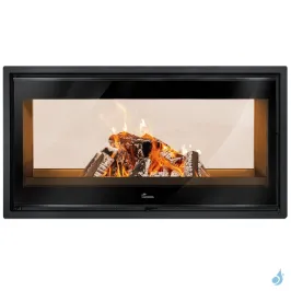 Insert à bois Lacunza Nickel 1000 Puissance 17.0kW Double Face Structure Acier Sortie Fumée Supérieure Ø20 cm