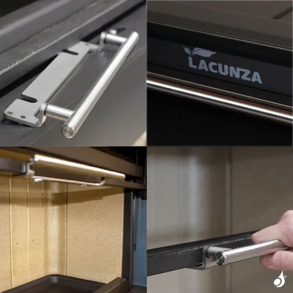 Cheminée à bois Lacunza Itaca 80 CV Eco Puissance 12.0kW Avec Ventilateur Sortie Fumée Ø20 cm