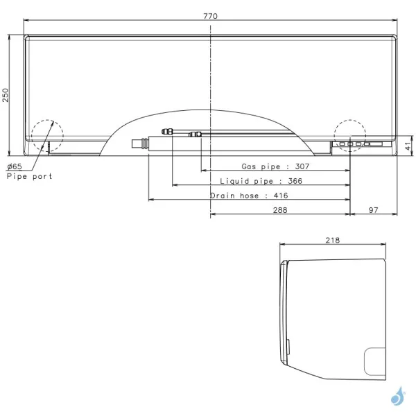 Climatisation mono split FUJITSU ASEH12KLTA + AOEH12KLTA 3.4kW Mural Compact Eco Serie KL PAC air/air Inverter