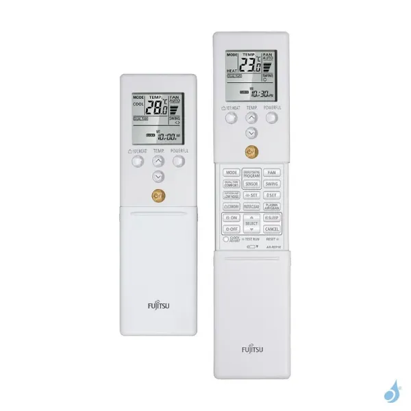 Climatiseur bi split FUJITSU Mural KMCG AOEG14KBCA2 4kW tailles 20 + 20 WiFi de série ASEH07KMCG + ASEH09KMCG