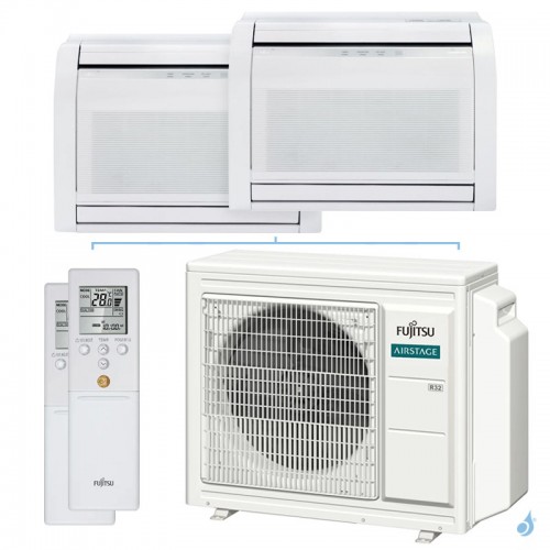Climatiseur bi split FUJITSU Console KVCA AOEG24KBCA3 6.8kW tailles 35 + 42 Console Compacte AGEG12KVCA + AGEG14KVCA