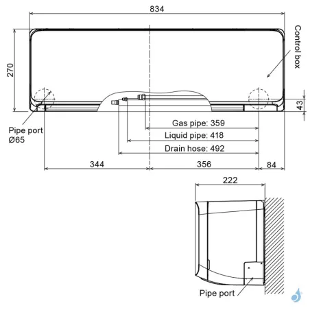 Quadri split FUJITSU Mural KM AOEG30KBTA4 8kW tailles 25 + 25 + 25 + 25 WiFi ASEH09KMCG (x4)