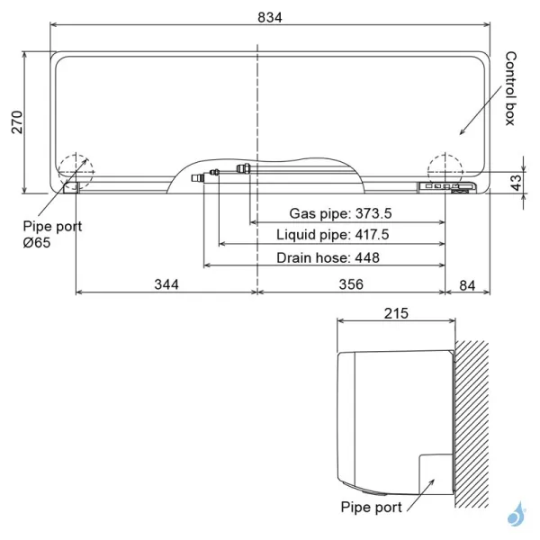 Quadri split FUJITSU Mural KG AOEG30KBTA4 8kW tailles 25 + 25 + 25 + 35 WiFi ASEH09KGTG (x3) + ASEH12KGTG