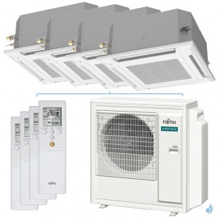 Quadri split FUJITSU Cassette KV AOEG30KBTA4 8kW tailles 20 + 20 + 20 + 25 AUXG07KVLA (x3) + AUXG09KVLA