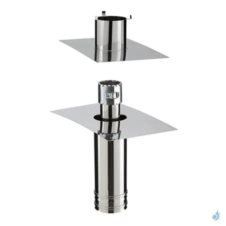 Kit rénovation départ plafond PGI Poujoulat Rectangle 30x50 cm Flexible Ø100 Conduit Ø80/130 ou Ø100/150