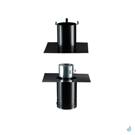 Kit rénovation départ plafond Court PGI Poujoulat Carré ou Rectangle Flexible Ø100 Conduit Ø80/130