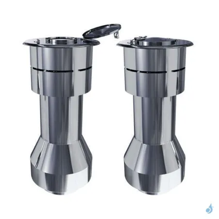 Chapeau terminal vertical grand modèle PGI Poujoulat TGVM Inox ou Noir Ø80/130