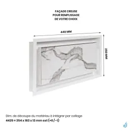 Grille de coffrage avec précadre simple KEMP AIR 03 Blanc ou Noir 440 x 250 mm Façade avant creuse 2