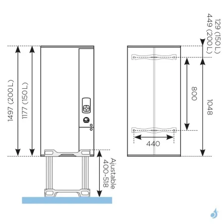 Chauffe-eau Thermodynamique Thermor Aéromax Split 3 150L Puissance 1800W Ø567mm