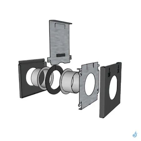 Kit arrivée d'air frais obturable étanche KFLEXV Ø60 à Ø100 bois & granulés
