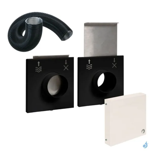 Kit arrivée d'air frais obturable étanche KFLEXV Ø60 à Ø100 bois & granulés