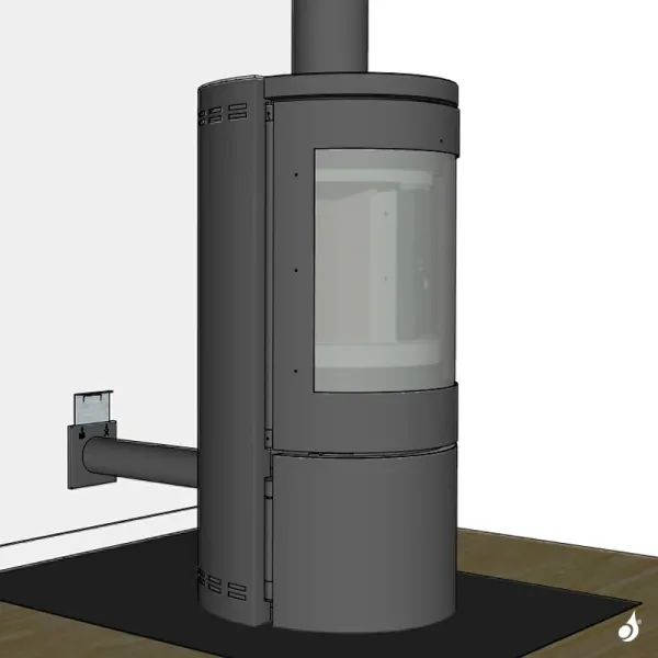 Kit arrivée d'air frais obturable étanche KFLEXV Ø60 à Ø100 bois & granulés