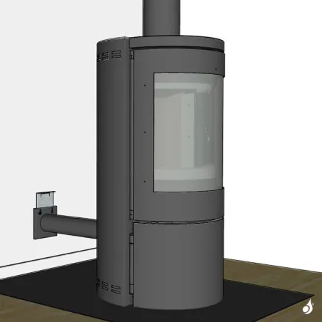 Kit arrivée d'air frais obturable étanche KFLEXV Ø60 à Ø100 bois & granulés