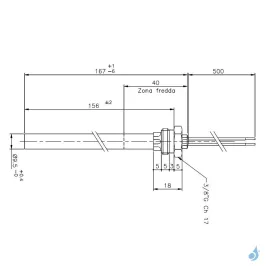 Bougie d'allumage Ravelli 250W Longueur 156mm Réf : 55084 2