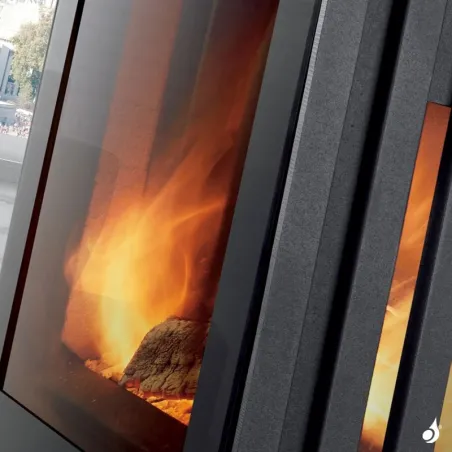 Poêle à bois Hergom Glance LV Puissance 7kW Sortie Fumée Supérieure
