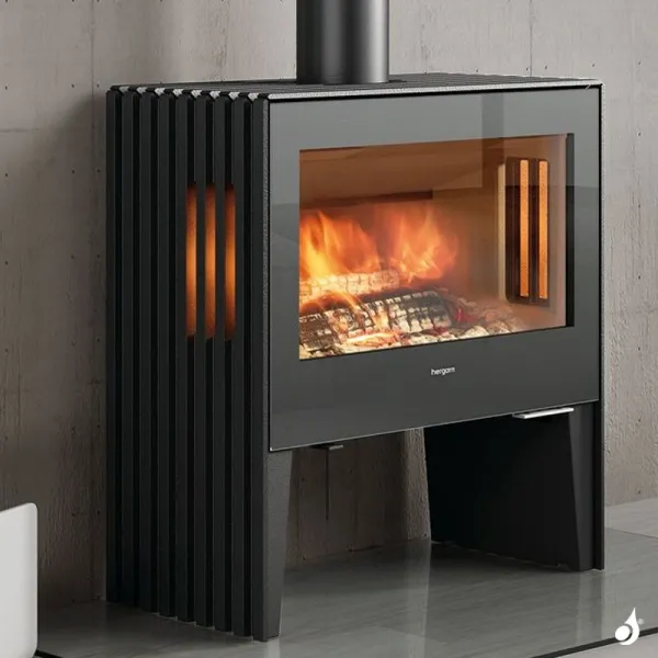 Poêle à bois Hergom Glance LV Puissance 7kW Sortie Fumée Supérieure