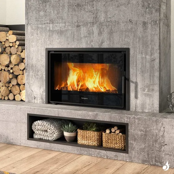 Insert à bois Hergom C-16/80 Puissance 8kW Sortie Fumée Supérieure