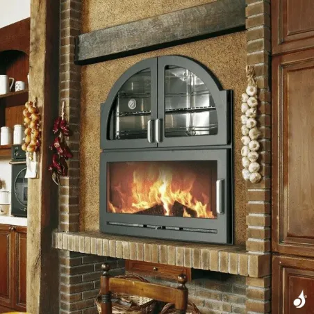 Insert à bois avec four de cuisson Hergom Aranda Puissance 12.5kW Sortie Fumée Supérieure