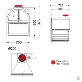 Insert à bois avec four de cuisson Hergom Aranda Puissance 12.5kW Sortie Fumée Supérieure 2