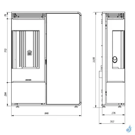 Poêle à granulés Jolly Mec Dory Angolo S 9 kW Sortie Fumée Supérieure Ø80 mm 2