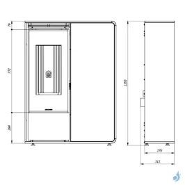 Poêle à granulés Jolly Mec Dory Frontale S 9 kW Sortie Fumée Postérieure Ø80 mm 2