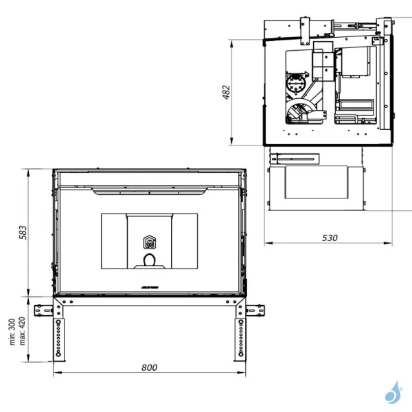 Insert à granulés Jolly Mec Synthesis Modular 80 Puissance 11.5 kW Sortie Fumée Ø80 mm