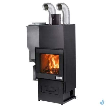Cheminée hybride à granulés et bois Jolly Mec Foghet Evo Aria Puissance 11-12 kW Sortie Fumée Ø150 mm