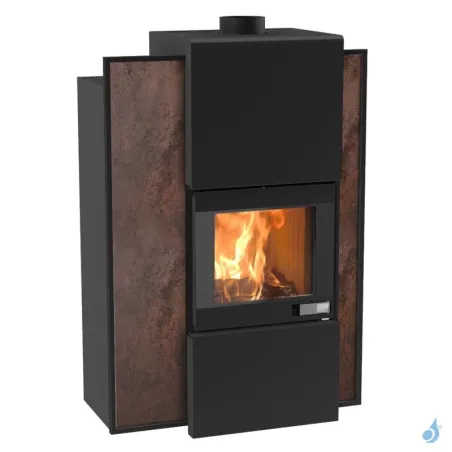 Poêle hybride à granulés et bois Jolly Mec Serie S Foghet Evo Aria Canalisable Puissance 11-12 kW Sortie Fumée Ø150 mm