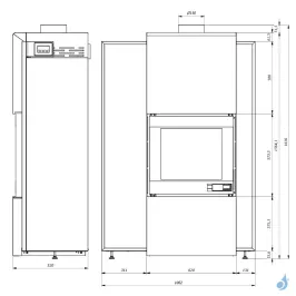 Poêle hybride à granulés et bois Jolly Mec Serie S Foghet Evo Aria Canalisable Puissance 11-12 kW Sortie Fumée Ø150 mm 2
