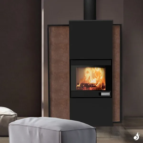 Poêle hybride à granulés et bois Jolly Mec Serie S Foghet Evo Aria Canalisable Puissance 11-12 kW Sortie Fumée Ø150 mm