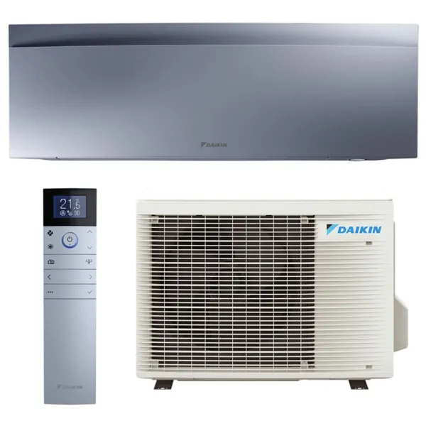 Climatisation mono split DAIKIN Emura 3 Argent 2.5kW FTXJ25AS + RXJ25A FTXJ-AS WiFi Pompe à chaleur Réversible et silencieuse