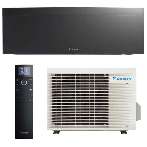 Climatisation mono split DAIKIN Emura 3 Noire 2.5kW FTXJ25AB + RXJ25A FTXJ-AB WiFi Pompe à chaleur Réversible et silencieuse