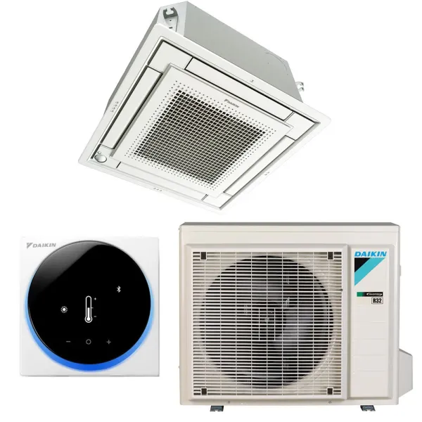 Climatiseur cassette 600x600 4 voies DAIKIN extra-plat 2.5kW FFA25A9 + RXM25A FFA-A9 PAC réversible et silencieuse