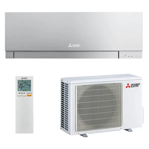Climatiseur Mono Split MITSUBISHI MSZ-EF25VGKS + MUZ-EF25VG 2.5kW MSZ-EF Argent Mural Design WiFi PAC inverter silencieuse