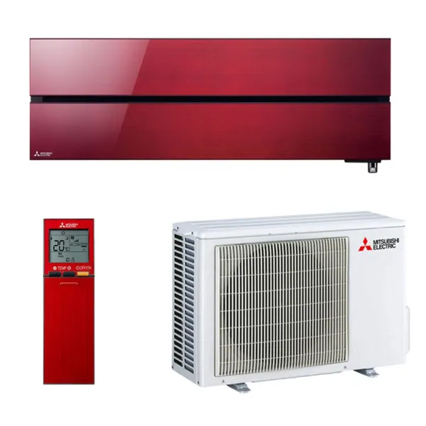 Climatiseur Mono split MITSUBISHI MSZ-LN25VG2R + MUZ-LN25VG2 2.5kW MSZ-LN Rouge WiFi PAC Inverter Design de Luxe Silencieuse