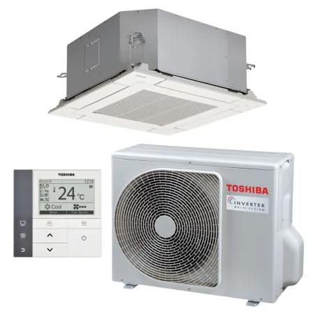Climatiseur Toshiba cassette 600x600 2.5kW RAV-RM301MUT-E + RAV-GM301ATP-E Mono Split Digital Inverter PAC air-air silencieuse