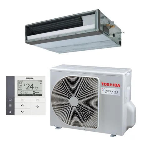 Climatiseur Toshiba Gainable extra-plat 3.6kW RAV-RM401SDT-E + RAV-GM401ATP-E Mono Split PAC air-air Réversible Compacte