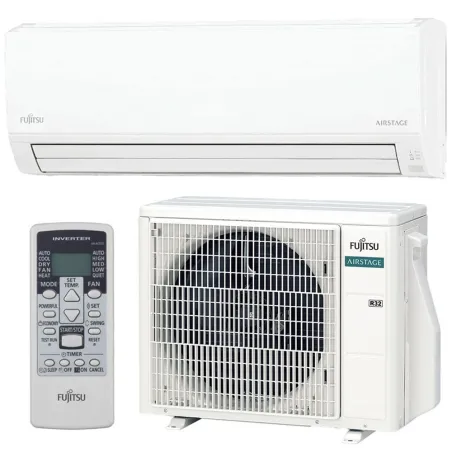 Climatisation mono split FUJITSU ASEG24KLCA + AOEG24KLCA 7.1kW Mural série KL pour grande pièce PAC réversible silencieuse