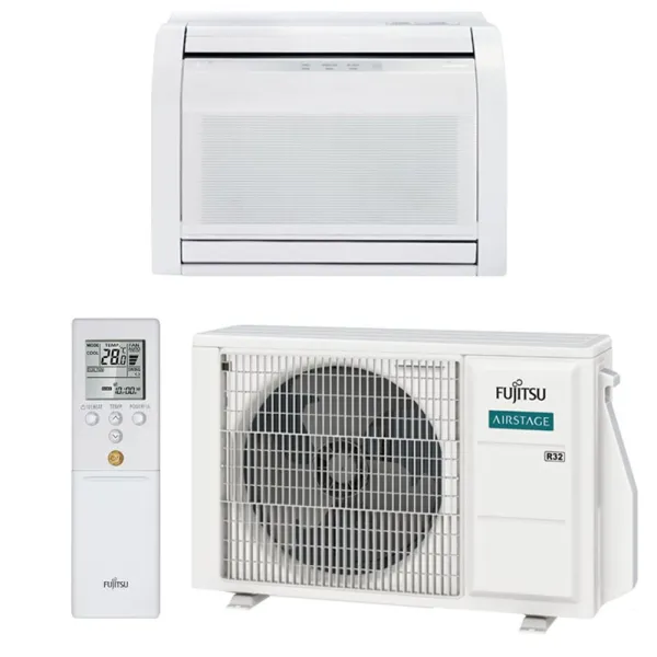 Climatisation mono split FUJITSU AGEG12KVCA + AOEG12KVCA 3.5kW Console KVCA Pompe à chaleur réversible silencieuse Gaz R32