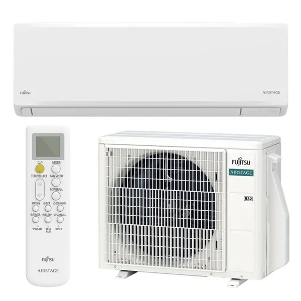 Climatisation mono split FUJITSU ASEH12KNCA + AOEH12KNCA 3.4kW WiFi de série Mural Compact Serie KN PAC air/air Inverter