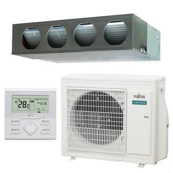 Climatiseur Fujitsu gainable KMLA 6.8kW ARXG24KMLA + AOEG24KBTB Performance Monosplit pour application commerciale