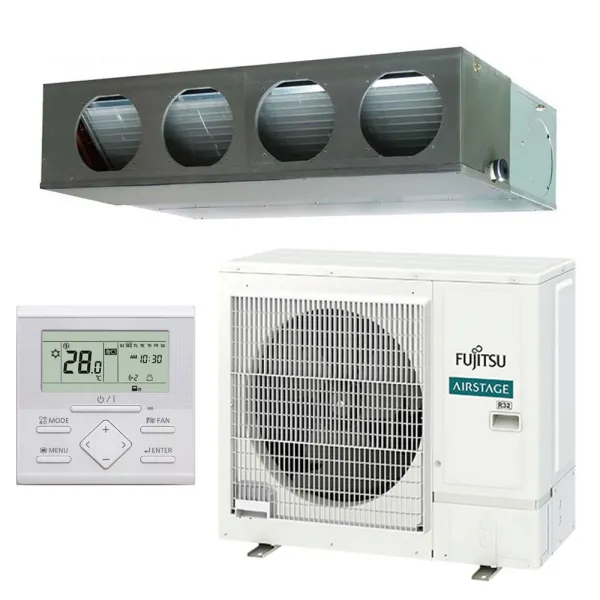 Climatiseur Fujitsu gainable KMLA 9.5kW ARXG36KMLA + AOEG36KRTA 3Ph Performance Monosplit pour application commerciale