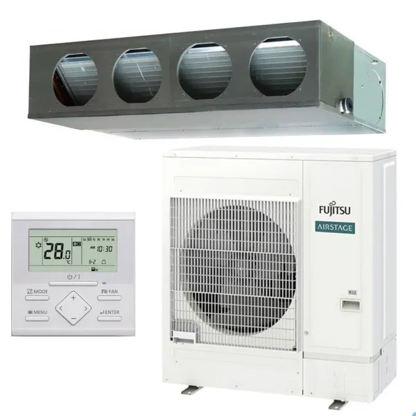 Climatiseur Fujitsu gainable KMLA 12.1kW ARXG45KMLA + AOEG45KATA Serie ECO Monosplit pour application commerciale