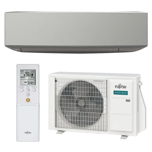 Climatiseur mono split FUJITSU ASEG09KETF-B + AOEG09KETA 2.5kW Série KE Argent WiFi Mural Design PAC Inverter