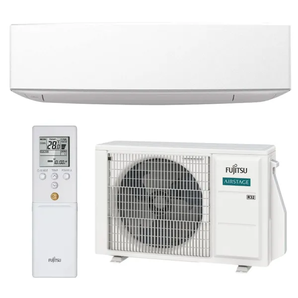 Climatiseur mono split FUJITSU ASEG09KETF + AOEG09KETA 2.5kW Série KE Blanc WiFi Mural Design PAC Inverter