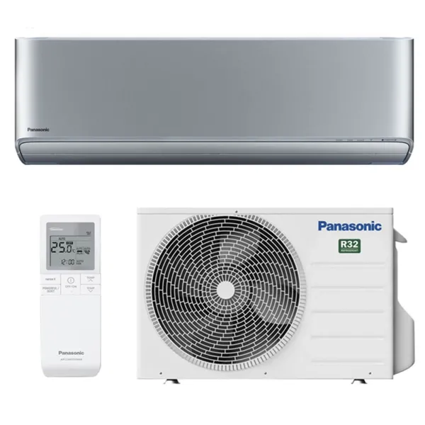 Climatiseur PANASONIC Etherea Gris Argenté 2.5kW CS-XZ25CKEW + CU-Z25CKE Mono split WiFi Mural Inverter PAC air-air Confort