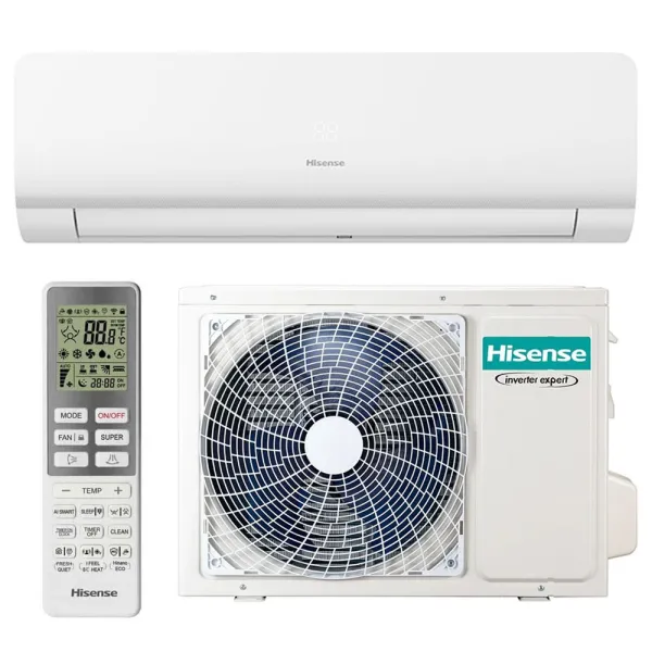 Climatiseur mono split HISENSE Mural New Energy 2.5kW KC25MR01G + AS25MR01W WiFi de série PAC air/air Inverter Silencieuse