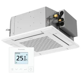 Climatiseur Panasonic Cassette 4 voies 60x60 S-25PY3E 2.5kW Multi Split Livré avec commande filaire CZ-RTC6W et façade
