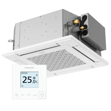 Climatiseur Panasonic Cassette 4 voies 60x60 S-36PY3E 3.5kW Multi Split Livré avec commande filaire CZ-RTC6W et façade