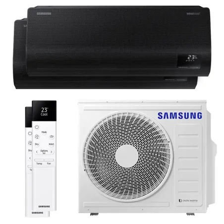 Bi split Samsung Windfree Avant S2 Noir 6.8kW AJ068TXJ3KG/EU tailles 25 + 35 AR70F09C1ABNEU + AR70F12C1ABNEU